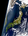 Satelitní pohled na Japonsko