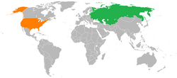 Haritada gösterilen yerlerde Soviet Union ve United States
