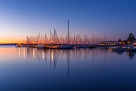 Yachts on lake Cospuden, Markkleeberg