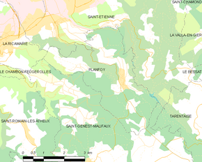 Poziția localității Planfoy