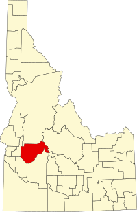 Map of Ajdaho highlighting Boise County