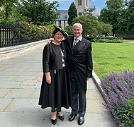 Kiro and consort Richard Davies outside St Paul's Cathedral in London, June 2022