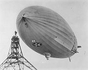 De USS Akron aan de ankermast