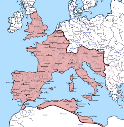 Lokacija Zapadnog Rimskog Carstva