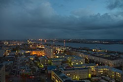 View of Arkhangelsk at twilight