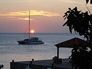 O mar Caribe dende as praias de Bonaire.