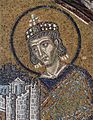 A modern painting of Saint Constantine "the Great" (mosaic in Hagia Sophia, Constantinople)