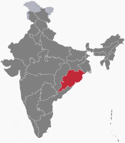 Location of Orissa in the Republic of India