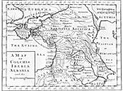 Kaukasian alueen muinaiset valtiot 1700-luvun kartalla.