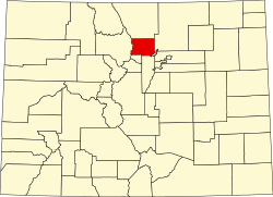 Boulder County na mapě Colorada