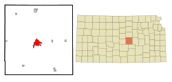 Location within McPherson County and Kansas