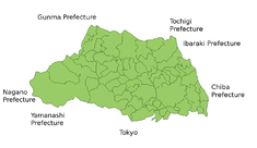 Карта прэфектуры Сайтама
