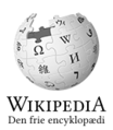 Wikipedias logo med dansk tekst