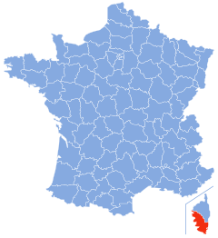 Департамент Південна Корсика на карті Франції