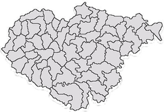 Mapa konturowa okręgu Sălaj, w centrum znajduje się punkt z opisem „Jac”