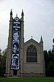 A light-hearted, three-story tiled poster that students mounted on the Chapel in 2008.[168]