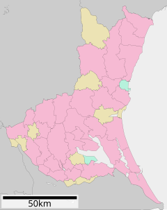 勝田駐屯地の位置（茨城県内）