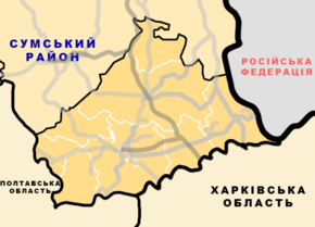 Охтирка. Карта розташування: Охтирський район