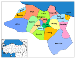 Location of Korgan within Turkey.
