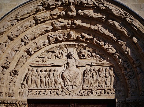 Central Portal on the West Facade of the Saint Denis Cathedral