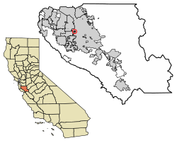 Location of Burbank in Santa Clara County.