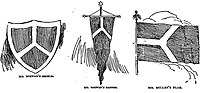 Schetsen voor de vlag van een wedstrijd uit 1892. Dit ontwerp werd uiteindelijk gebruikt in de gemeentelijke vlag.