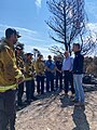 Nevada governor Steve Sisolak and California governor Gavin Newsom visiting fire crews on July 28, 2021.