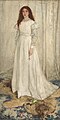 ジェームズ・マクニール・ホイッスラー『白のシンフォニー第1番 - 白の少女』1862年。油彩、キャンバス、213 × 107.9 cm。ナショナル・ギャラリー（ワシントンD.C.）[215]。