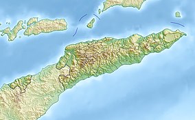Map showing the location of Jesus Backside Beach Praia dos Portugueses (Portuguese) Dolok Oan (Tetum)