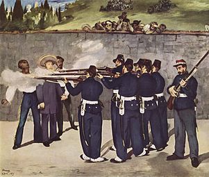 Henrettelsen af kejser Maximilien af Mexico, 1868 Exécution de l'Empereur Maximilien du Mexique