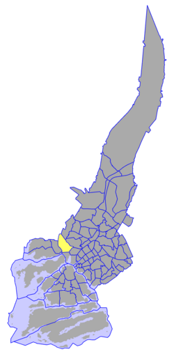 Kaupungin kartta, jossa Pahaniemi korostettuna. Turun kaupunginosat