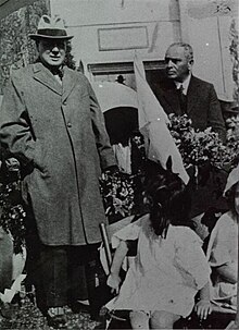 Churchill as Secretary of State for the Colonies during his visit to Mandatory Palestine, Tel Aviv, 1921.