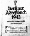 Capa do Berliner Adressbuch 1943. Internal pages used in the discussion of Günter Litfin, and other Berlin Wall victims