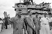 Equipaggio dell'Apollo 13 a bordo dell'USS Iwo Jima