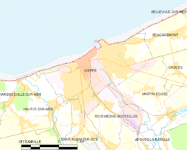 Mapa obce Dieppe