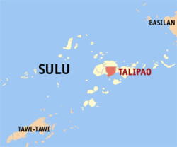 Map of Sulu with Talipao highlighted