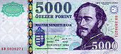 5000 Forint Vorderseite