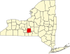 State map highlighting Tompkins County