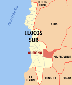 Peta Ilocos Selatan dengan Quirino dipaparkan