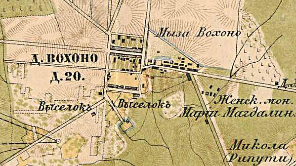 План мызы и деревни Вохоно. 1885 год
