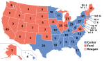 Electoral map, 1976 election