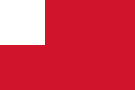 An early flag of the Massachusetts Bay Colony with the St George's cross of England removed. Maine was a part of the Massachusetts Bay Colony.[18]