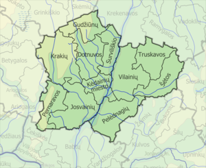 Кедайнское районное самоуправление на карте