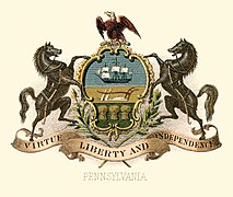 Pennsylvania state coat of arms (illustrated, 1876)