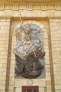 Bildnis des Heiligen Georg an der Fassade