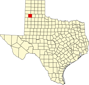 Map of Texas highlighting Castro County