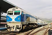 319.3 in blue-white passenger train livery