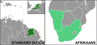 Verspreiding van Afrikaans en Nederlands.