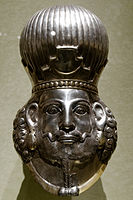 Testa di un re placcata in argento, IV secolo