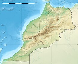 Carte en relief du Maroc.